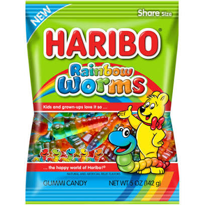 Haribo Rainbow Worms Share Size.