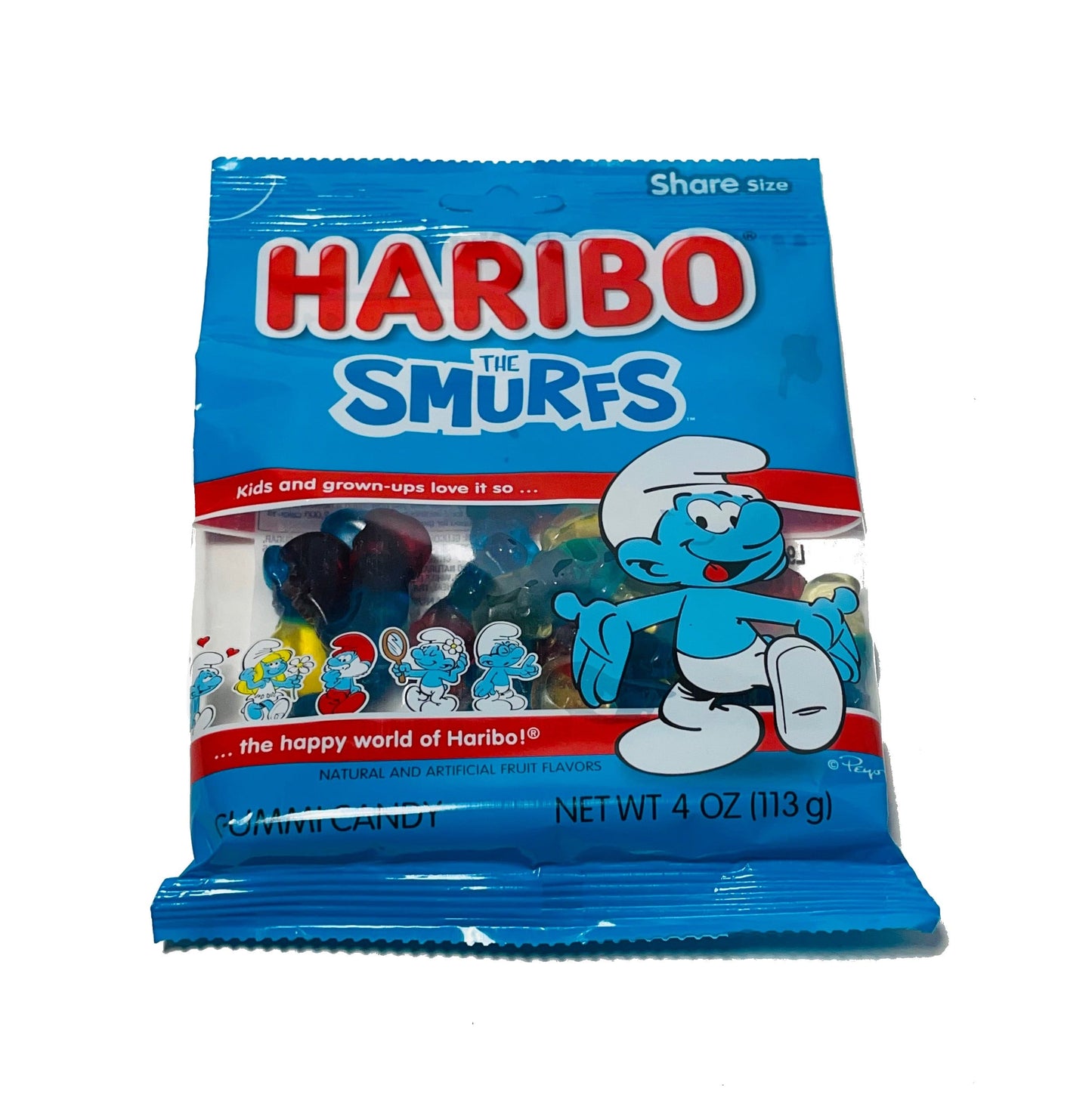 Haribo Smurfs Gummies Share Size.
