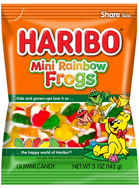 Haribo Mini Rainbow Frogs.