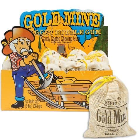 Gold Mine Nugget Bubble Gum.